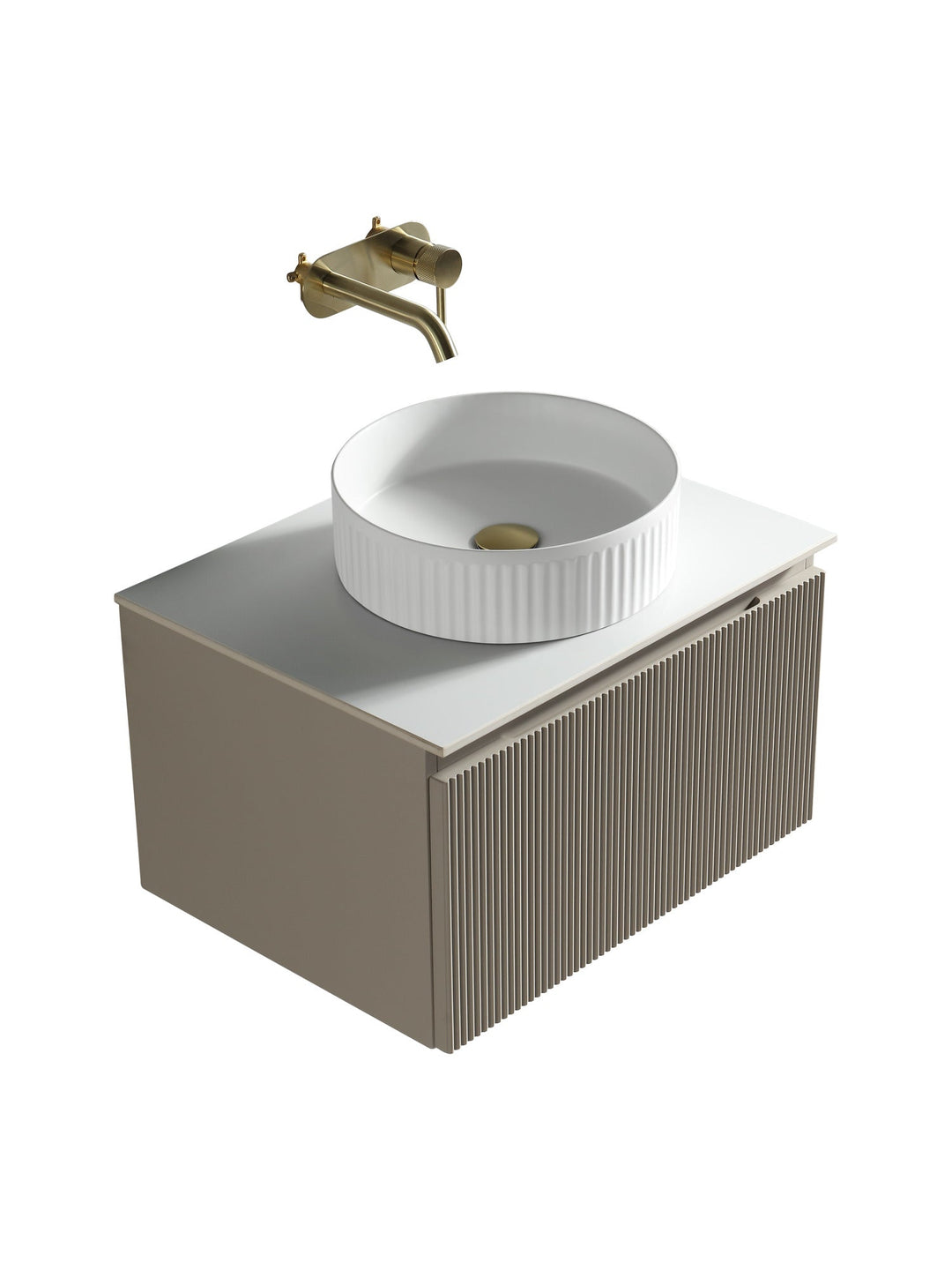 Flauto 600mm Wall Hung Vanity Unit with Sintered Stone Countertop