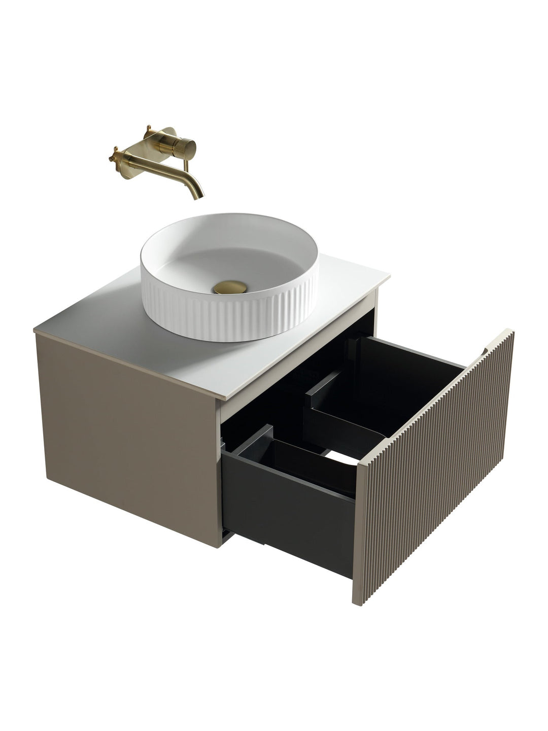 Flauto 600mm Wall Hung Vanity Unit with Sintered Stone Countertop