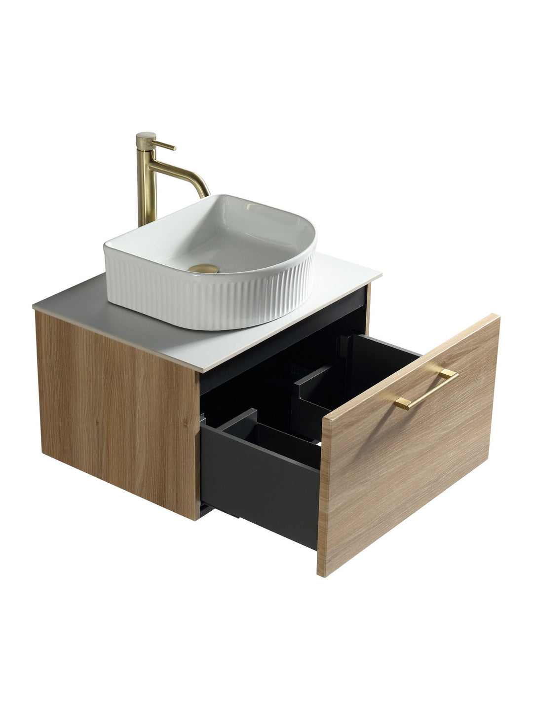 Piatta 600mm Wall Hung Vanity Unit with Sintered Stone Countertop