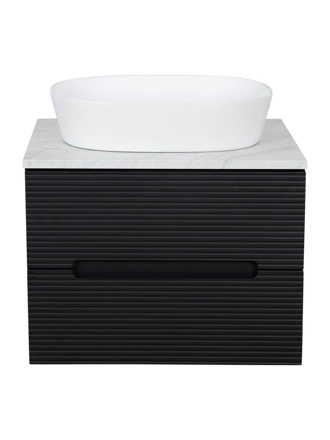 Monza Plus 600mm Fluted Wall Hung Vanity Unit with Countertop