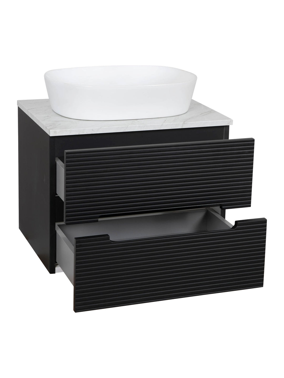 Monza Plus 600mm Fluted Wall Hung Vanity Unit with Countertop