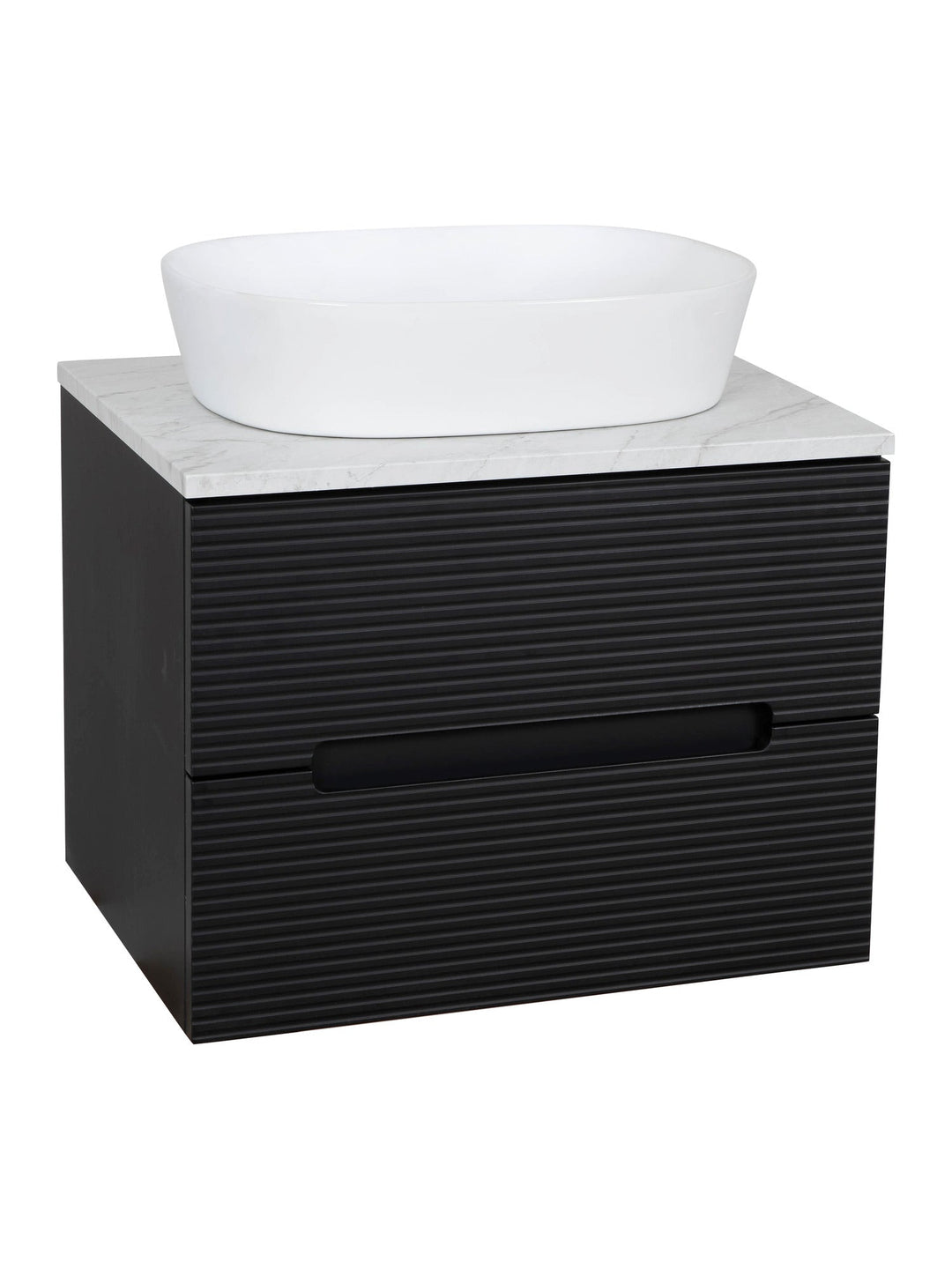 Monza Plus 600mm Fluted Wall Hung Vanity Unit with Countertop