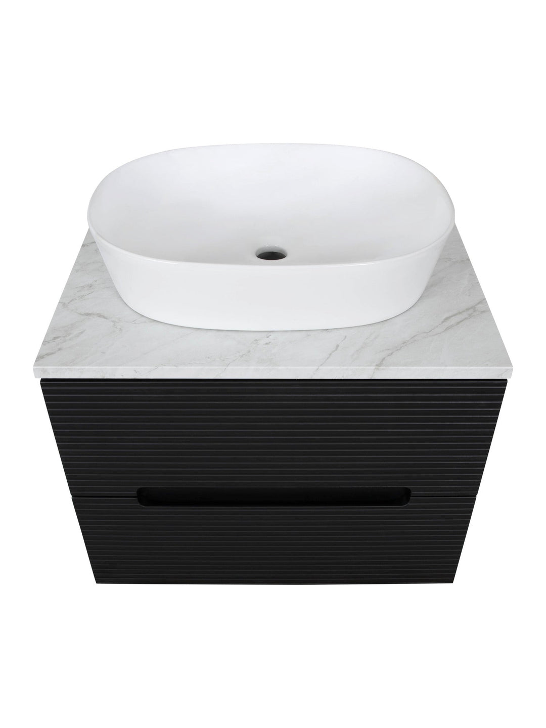 Monza Plus 600mm Fluted Wall Hung Vanity Unit with Countertop