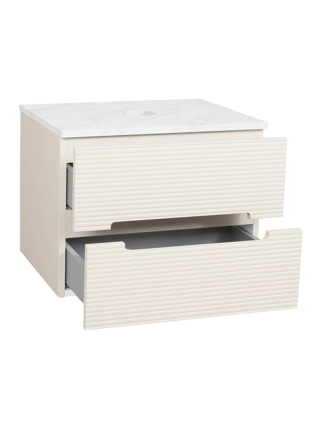 Monza Plus 600mm Fluted Wall Hung Vanity Unit with Countertop