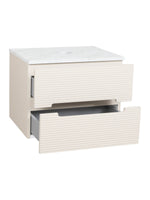 Load image into Gallery viewer, Monza Plus 600mm Fluted Wall Hung Vanity Unit with Countertop
