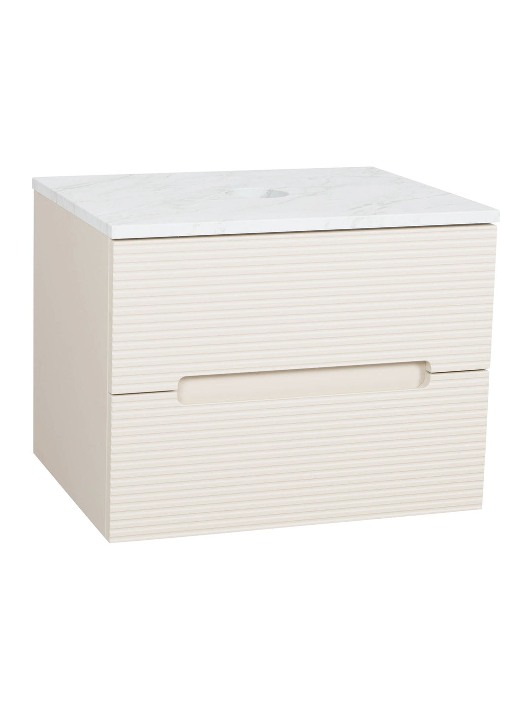 Monza Plus 600mm Fluted Wall Hung Vanity Unit with Countertop