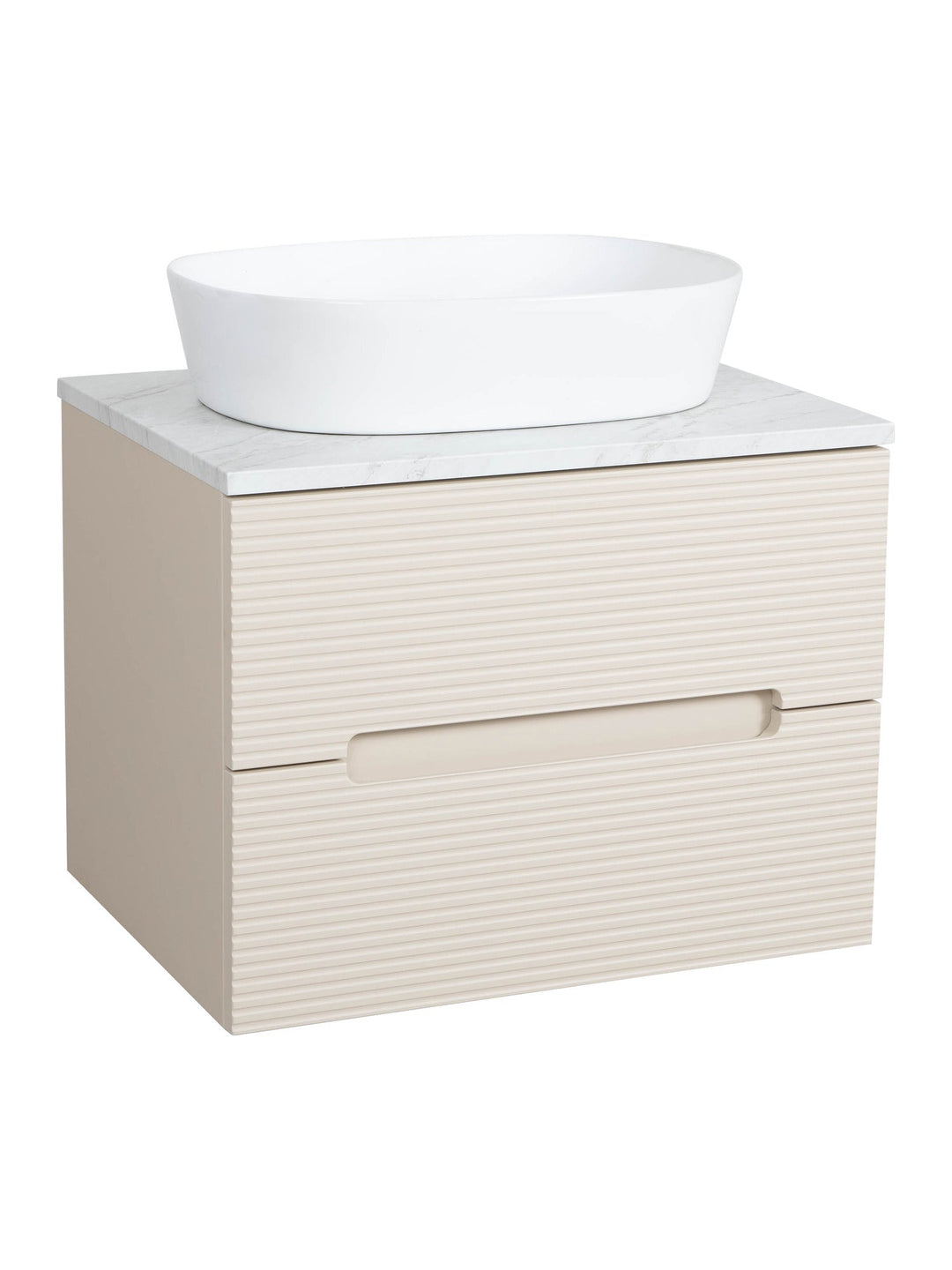 Monza Plus 600mm Fluted Wall Hung Vanity Unit with Countertop