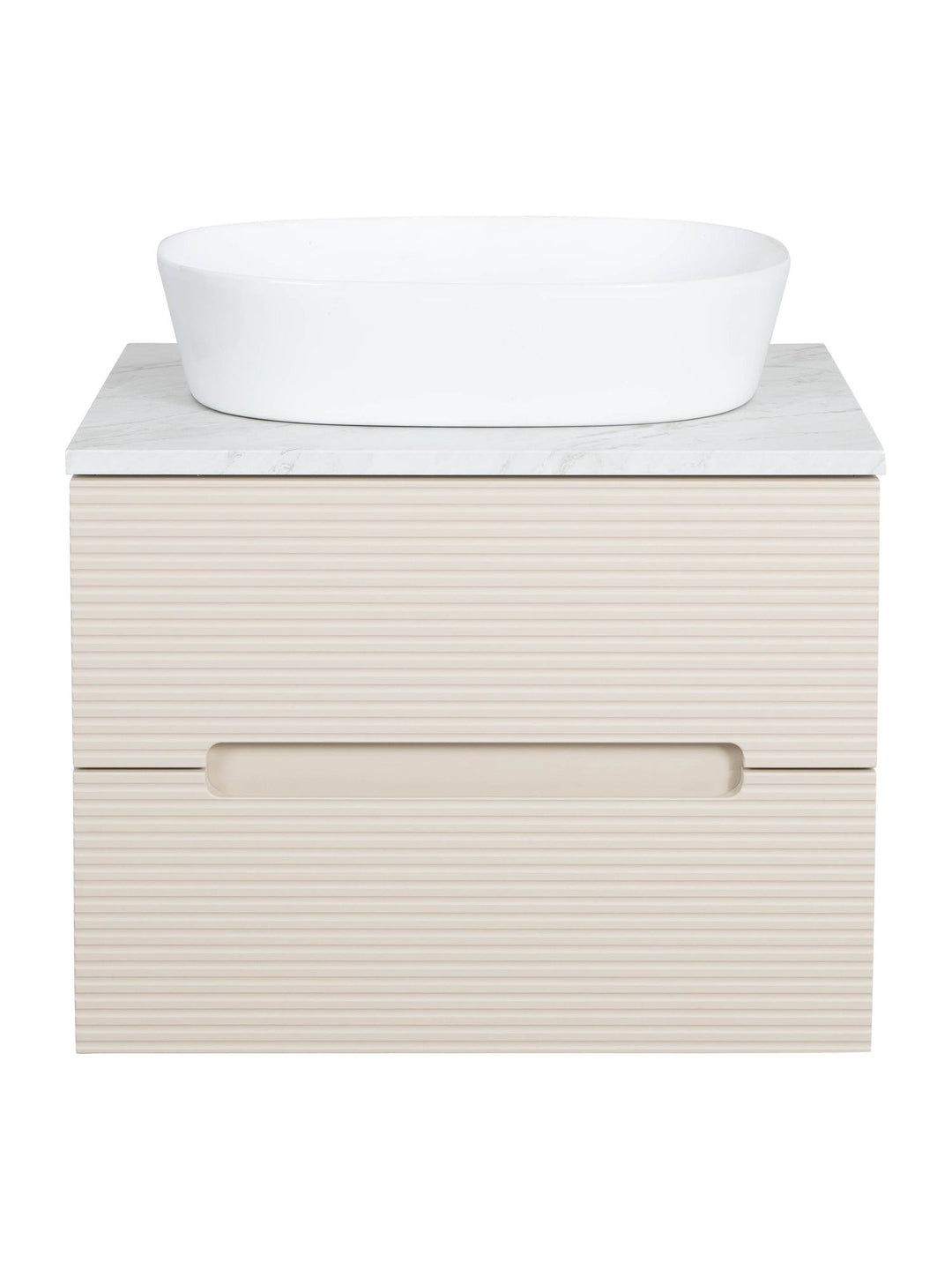 Monza Plus 600mm Fluted Wall Hung Vanity Unit with Countertop