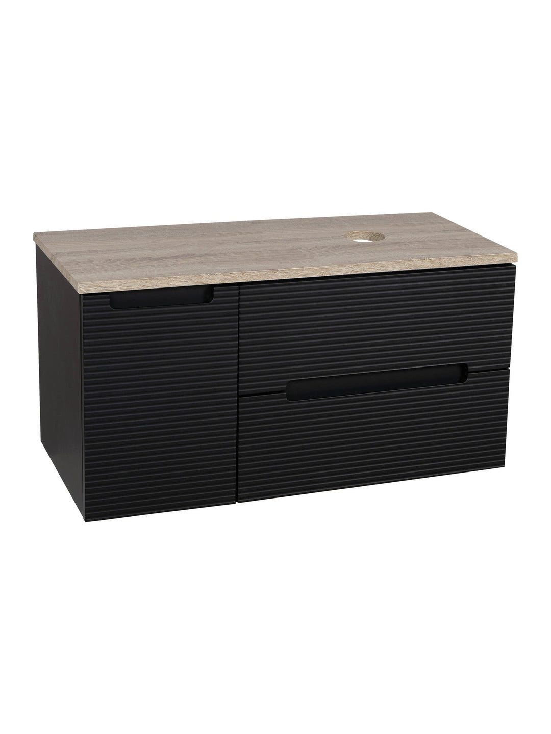Monza Plus 900mm Fluted Wall Hung Vanity Unit with Side Cabinet & Countertop