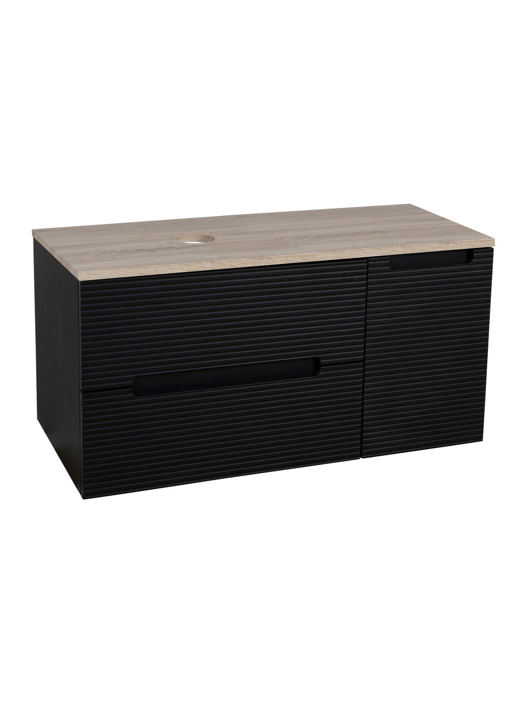 Monza Plus 900mm Fluted Wall Hung Vanity Unit with Side Cabinet & Countertop