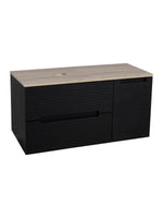 Load image into Gallery viewer, Monza Plus 900mm Fluted Wall Hung Vanity Unit with Side Cabinet &amp; Countertop
