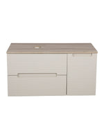 Load image into Gallery viewer, Monza Plus 900mm Fluted Wall Hung Vanity Unit with Side Cabinet &amp; Countertop
