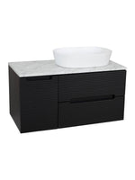 Load image into Gallery viewer, Monza Plus 900mm Fluted Wall Hung Vanity Unit with Side Cabinet &amp; Countertop
