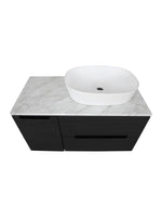 Load image into Gallery viewer, Monza Plus 900mm Fluted Wall Hung Vanity Unit with Side Cabinet &amp; Countertop
