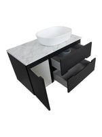 Load image into Gallery viewer, Monza Plus 900mm Fluted Wall Hung Vanity Unit with Side Cabinet &amp; Countertop
