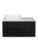 Load image into Gallery viewer, Monza Plus 900mm Fluted Wall Hung Vanity Unit with Side Cabinet &amp; Countertop
