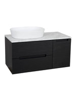 Load image into Gallery viewer, Monza Plus 900mm Fluted Wall Hung Vanity Unit with Side Cabinet &amp; Countertop
