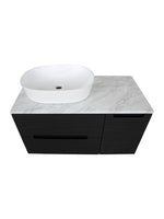 Load image into Gallery viewer, Monza Plus 900mm Fluted Wall Hung Vanity Unit with Side Cabinet &amp; Countertop
