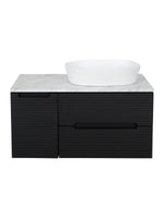 Load image into Gallery viewer, Monza Plus 900mm Fluted Wall Hung Vanity Unit with Side Cabinet &amp; Countertop
