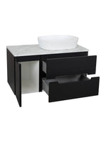 Load image into Gallery viewer, Monza Plus 900mm Fluted Wall Hung Vanity Unit with Side Cabinet &amp; Countertop
