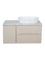 Load image into Gallery viewer, Monza Plus 900mm Fluted Wall Hung Vanity Unit with Side Cabinet &amp; Countertop

