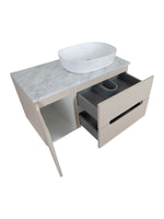 Load image into Gallery viewer, Monza Plus 900mm Fluted Wall Hung Vanity Unit with Side Cabinet &amp; Countertop
