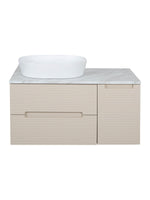 Load image into Gallery viewer, Monza Plus 900mm Fluted Wall Hung Vanity Unit with Side Cabinet &amp; Countertop
