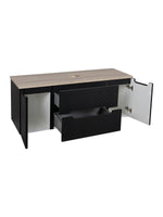 Load image into Gallery viewer, Monza Plus 1200mm Fluted Wall Hung Vanity Unit with 2 Side Cabinets &amp; Countertop
