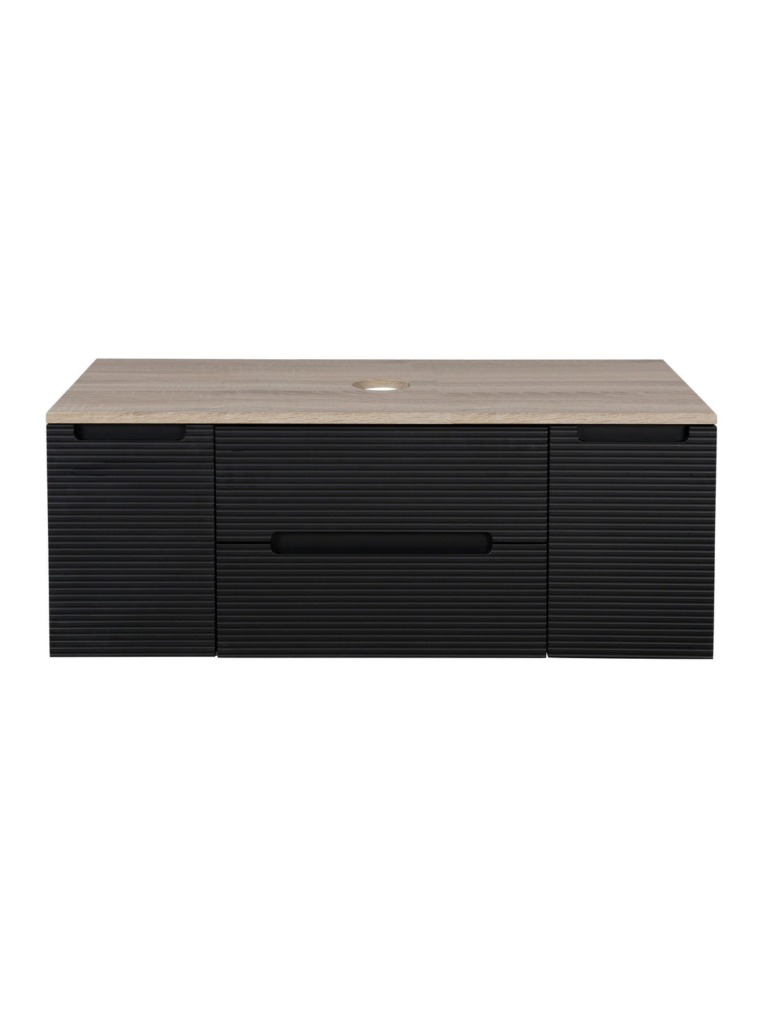 Monza Plus 1200mm Fluted Wall Hung Vanity Unit with 2 Side Cabinets & Countertop