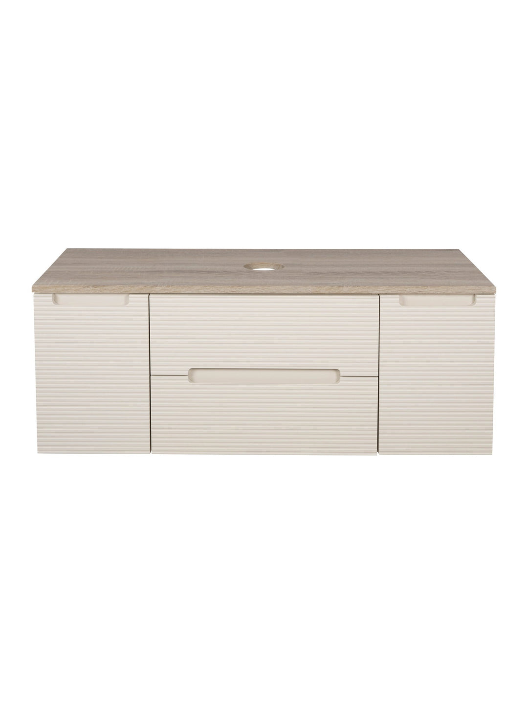 Monza Plus 1200mm Fluted Wall Hung Vanity Unit with 2 Side Cabinets & Countertop