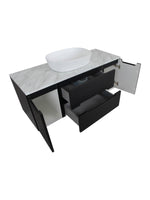 Load image into Gallery viewer, Monza Plus 1200mm Fluted Wall Hung Vanity Unit with 2 Side Cabinets &amp; Countertop
