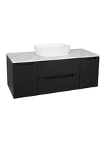 Load image into Gallery viewer, Monza Plus 1200mm Fluted Wall Hung Vanity Unit with 2 Side Cabinets &amp; Countertop
