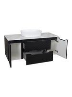 Load image into Gallery viewer, Monza Plus 1200mm Fluted Wall Hung Vanity Unit with 2 Side Cabinets &amp; Countertop
