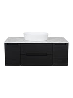 Load image into Gallery viewer, Monza Plus 1200mm Fluted Wall Hung Vanity Unit with 2 Side Cabinets &amp; Countertop
