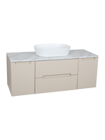Load image into Gallery viewer, Monza Plus 1200mm Fluted Wall Hung Vanity Unit with 2 Side Cabinets &amp; Countertop
