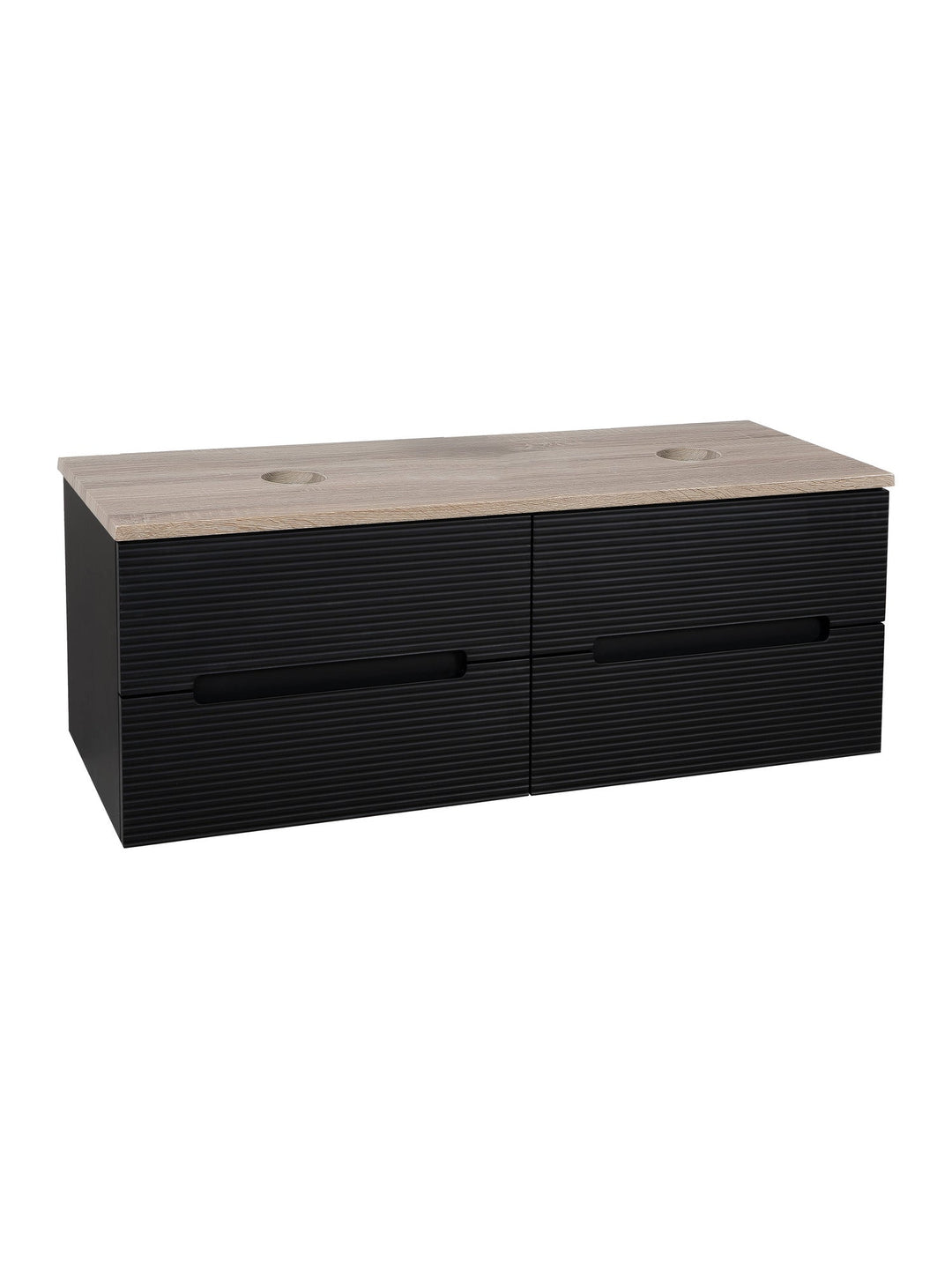 Monza Plus 1200mm Fluted Wall Hung Double Vanity Unit with Countertop
