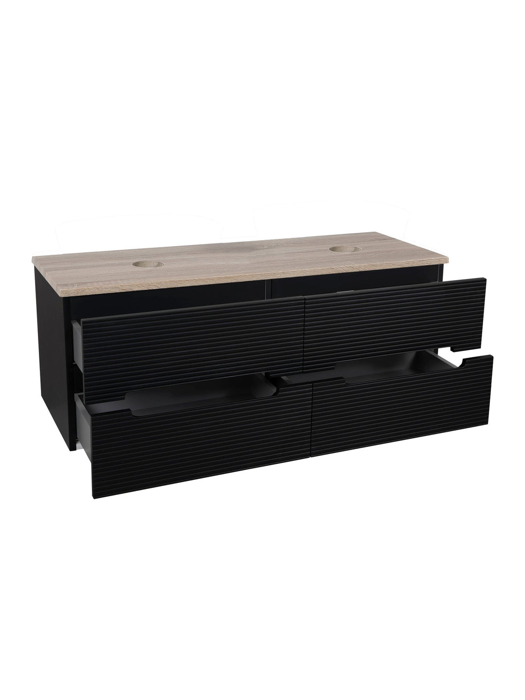 Monza Plus 1200mm Fluted Wall Hung Double Vanity Unit with Countertop
