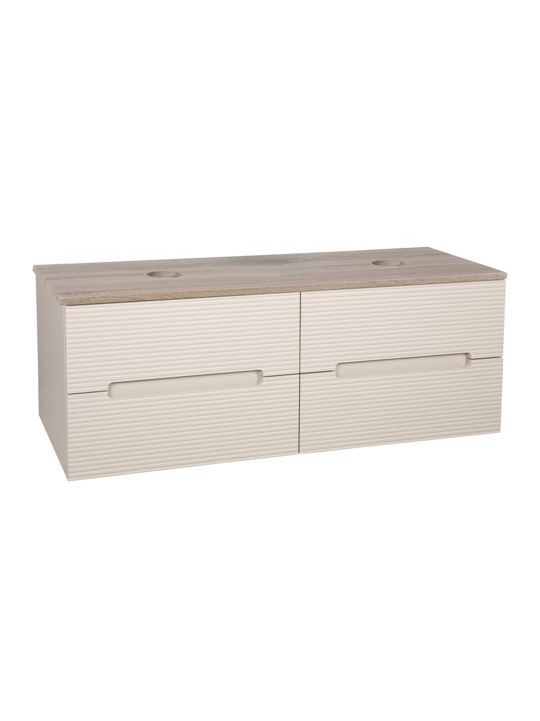 Monza Plus 1200mm Fluted Wall Hung Double Vanity Unit with Countertop