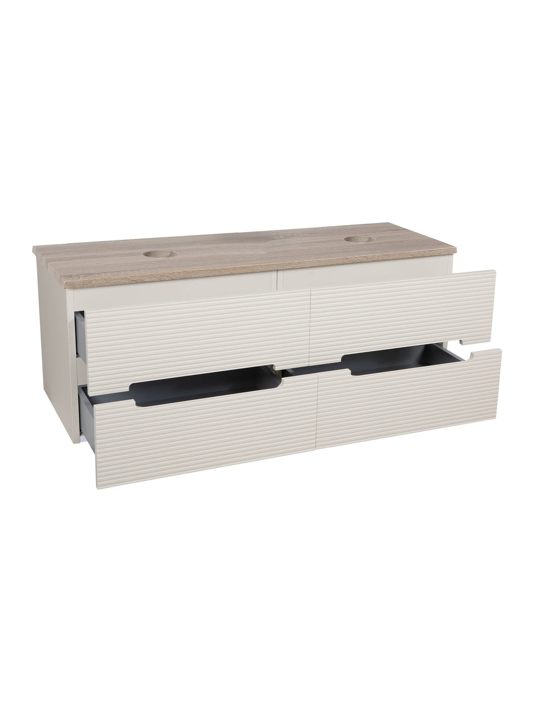 Monza Plus 1200mm Fluted Wall Hung Double Vanity Unit with Countertop