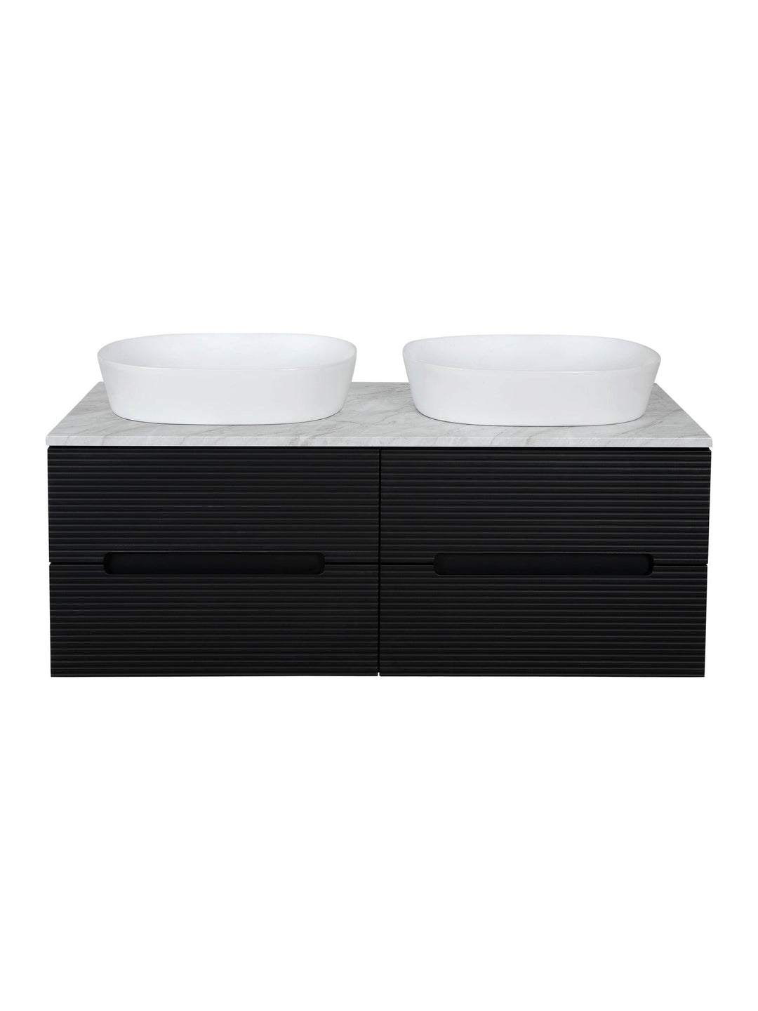 Monza Plus 1200mm Fluted Wall Hung Double Vanity Unit with Countertop