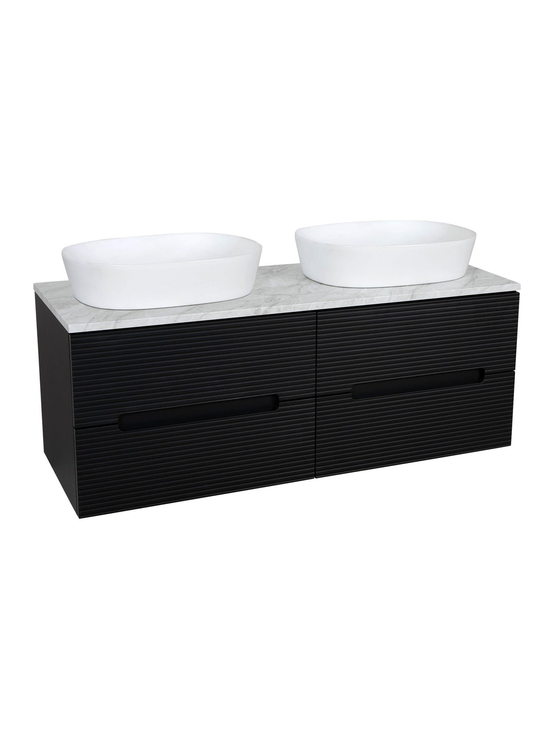 Monza Plus 1200mm Fluted Wall Hung Double Vanity Unit with Countertop