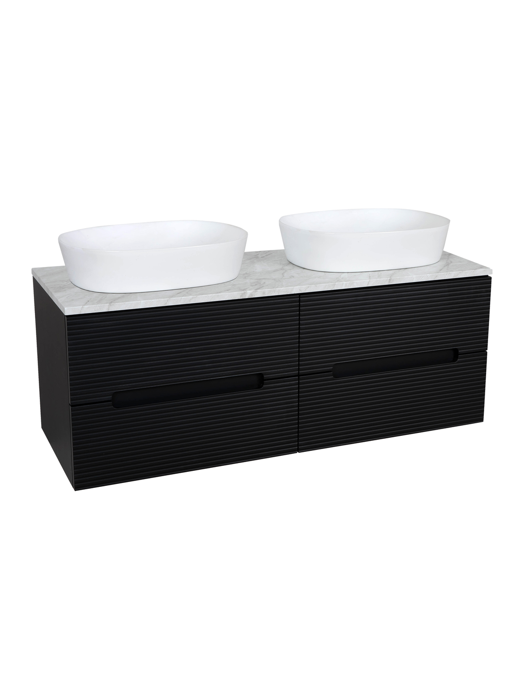 Monza Plus 1200mm Fluted Wall Hung Double Vanity Unit with Countertop