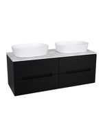 Load image into Gallery viewer, Monza Plus 1200mm Fluted Wall Hung Double Vanity Unit with Countertop
