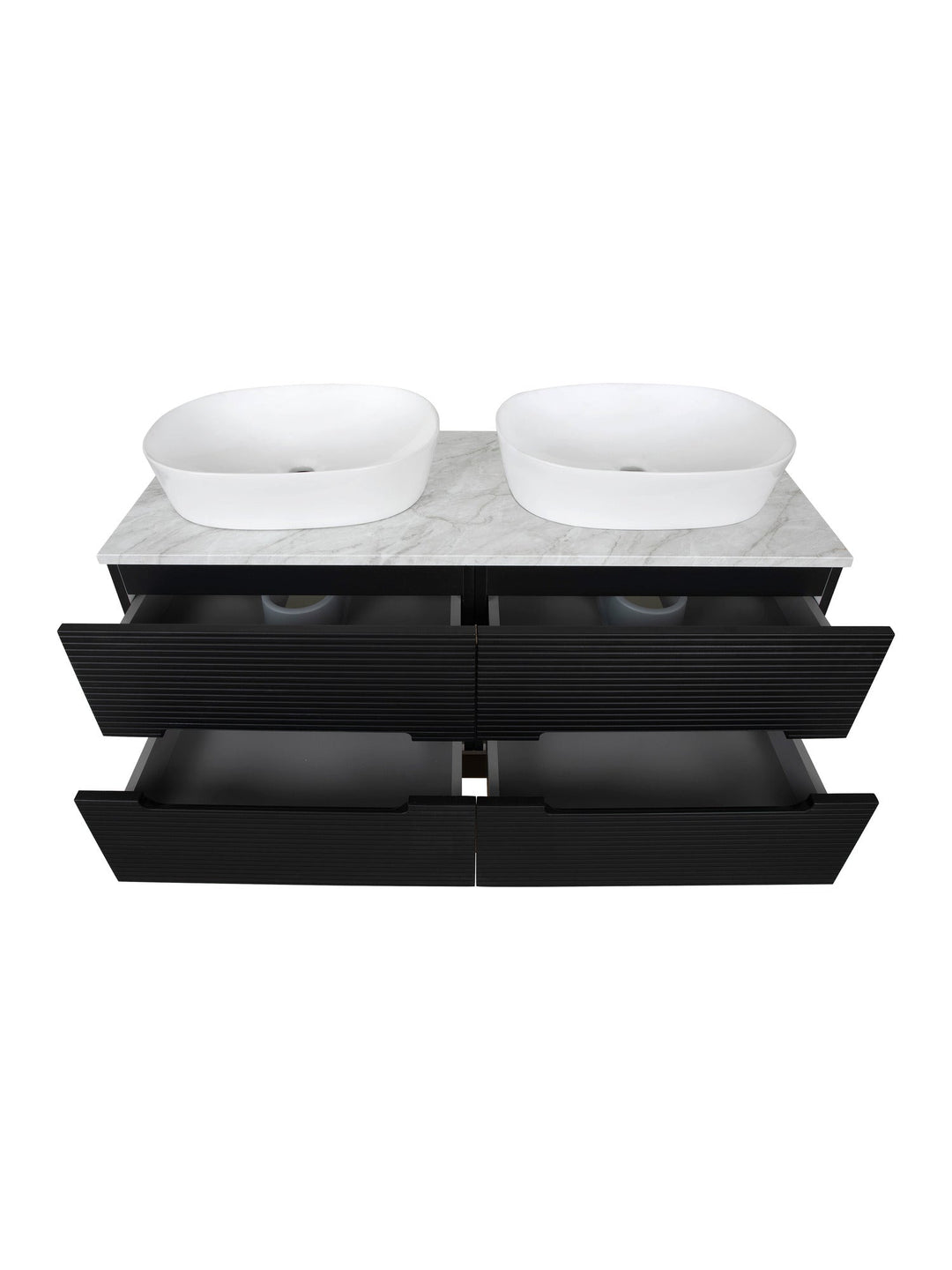 Monza Plus 1200mm Fluted Wall Hung Double Vanity Unit with Countertop