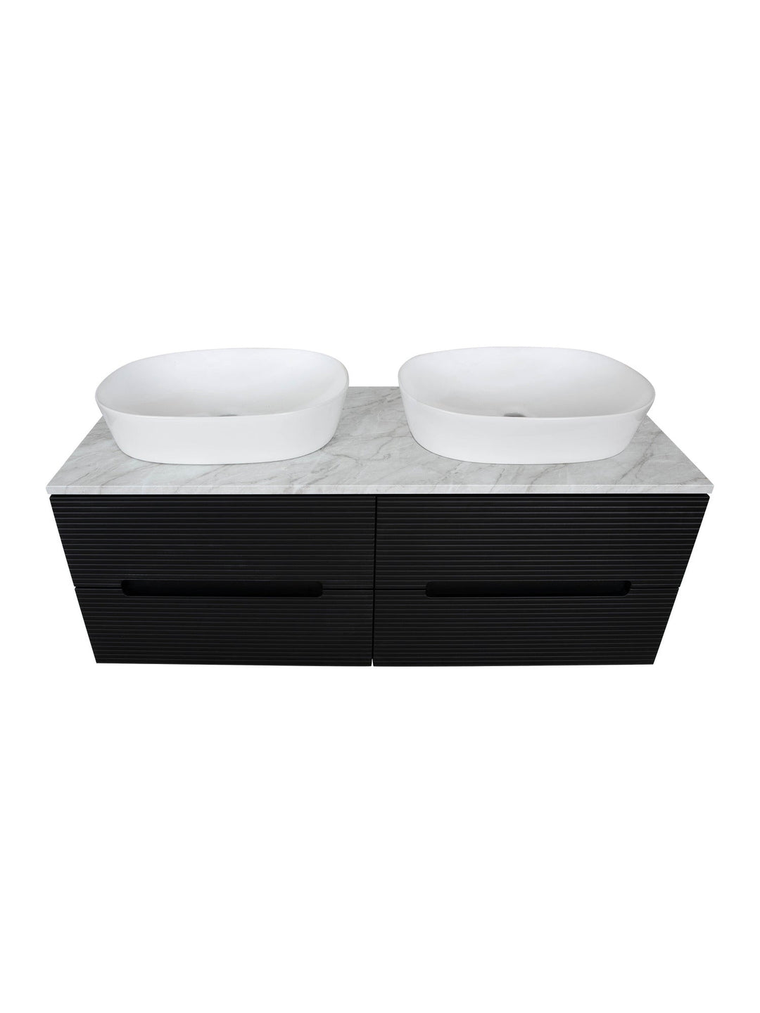 Monza Plus 1200mm Fluted Wall Hung Double Vanity Unit with Countertop