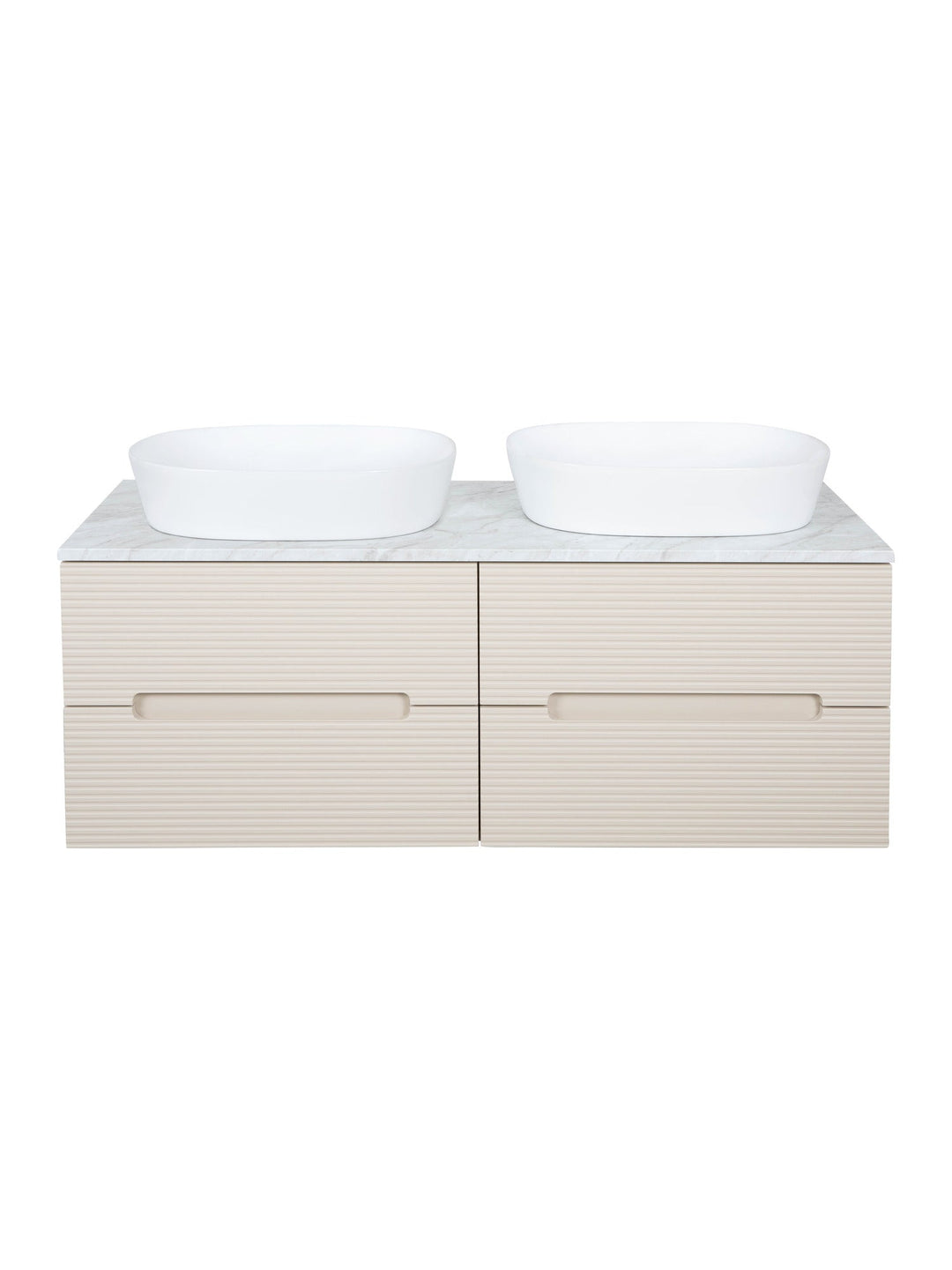 Monza Plus 1200mm Fluted Wall Hung Double Vanity Unit with Countertop