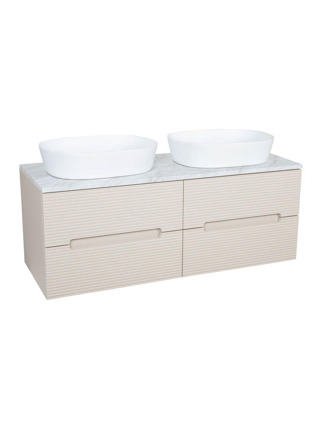 Monza Plus 1200mm Fluted Wall Hung Double Vanity Unit with Countertop
