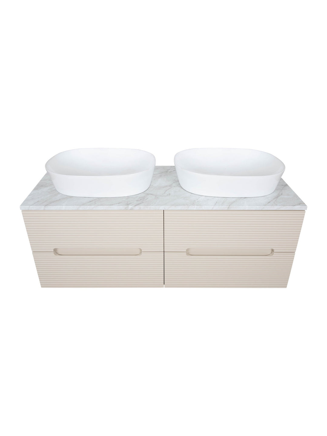 Monza Plus 1200mm Fluted Wall Hung Double Vanity Unit with Countertop