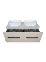 Load image into Gallery viewer, Monza Plus 1200mm Fluted Wall Hung Double Vanity Unit with Countertop
