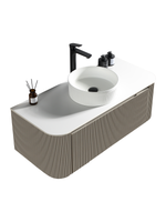 Load image into Gallery viewer, Flauto 1070mm Wall Hung Curved Corner Vanity Unit with Sintered Stone Countertop
